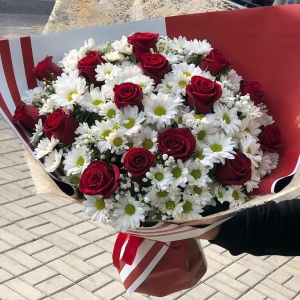 Manavgat Çiçek - 15 Gül ve Krizantem